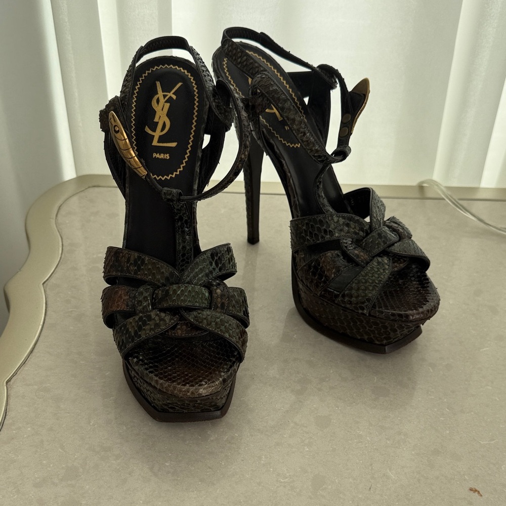 Yves Saint Laurent Dark Textured Heels